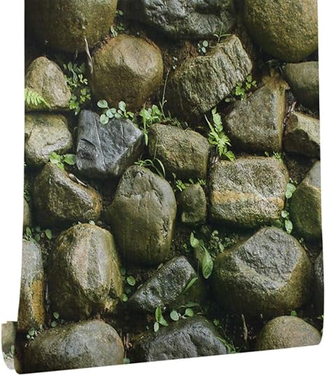 Papel pintado autoadhesivo de piedra para chimenea de papel de ladrillo