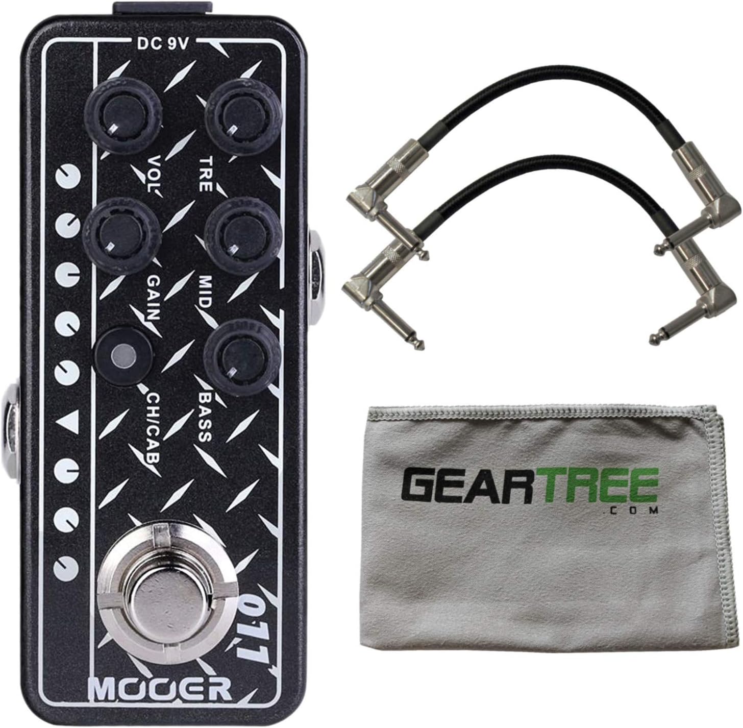 Mooer Micro 011 Cali-Dual Guitar Preamp Pedal Bundle w/Cables