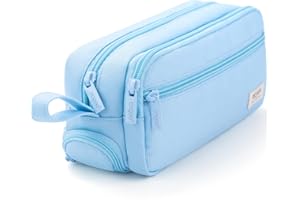 HVOMO Large Pencil Case High Capacity Holder Box Storage bag Desk Organizer Marker Pouch Pen For Middle School Office College Adult Girl and Boy(Blue)