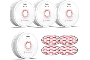 SITERWELL Smoke Detector Fire Alarm with Magnetic Fastening Kit and Built-in Battery, Fire Safety with Photoelectric Technology for Home Bedroom and Babyroom, UL Listed, GS528A, 4 Packs