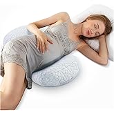 Safotad Pregnancy Pillows for Sleeping, Adjustable Travel Wedge Pillow for Belly, Back & Hip Support, Compact Maternity Sleep Pillow with Cooling Washable Cover, Multi-Use for Pregnant Side Sleepers