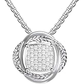 YURSHJAM Designer Iced Out Pendant Necklace for Women Wheat Chain Lines Cubic Zirconia Necklace Jewelry Gift
