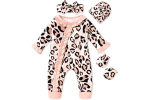 Aalizzwell Baby Girls Romper Outfit Fall Winter Clothes with Accessories