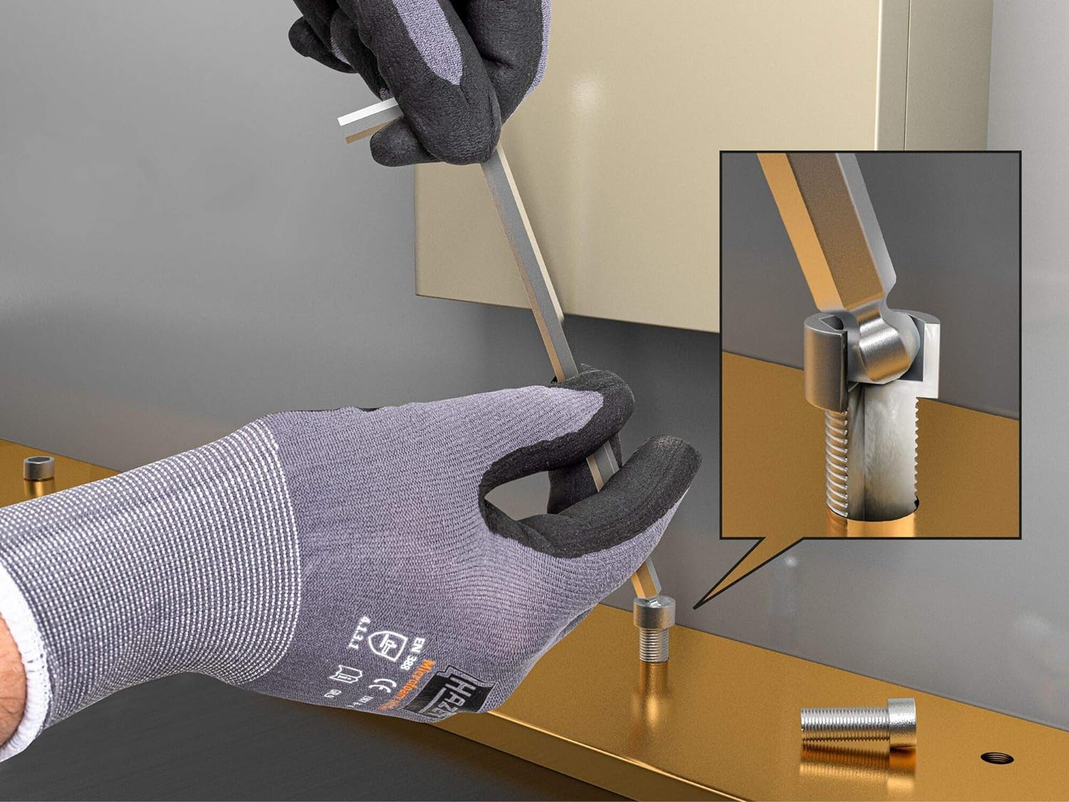 HAZET Winkelschraubendreher-Satz 2105LG/9H I 9-teilig in Kunststoffhalterung mit Kugelkopf, Innensechskant-Profil I besonders passend für schwer zugängliche Verschraubungen 2