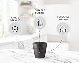 Zuvo 8L Plastic Paper Bin Wave Design Black Office Desk Bin view 3