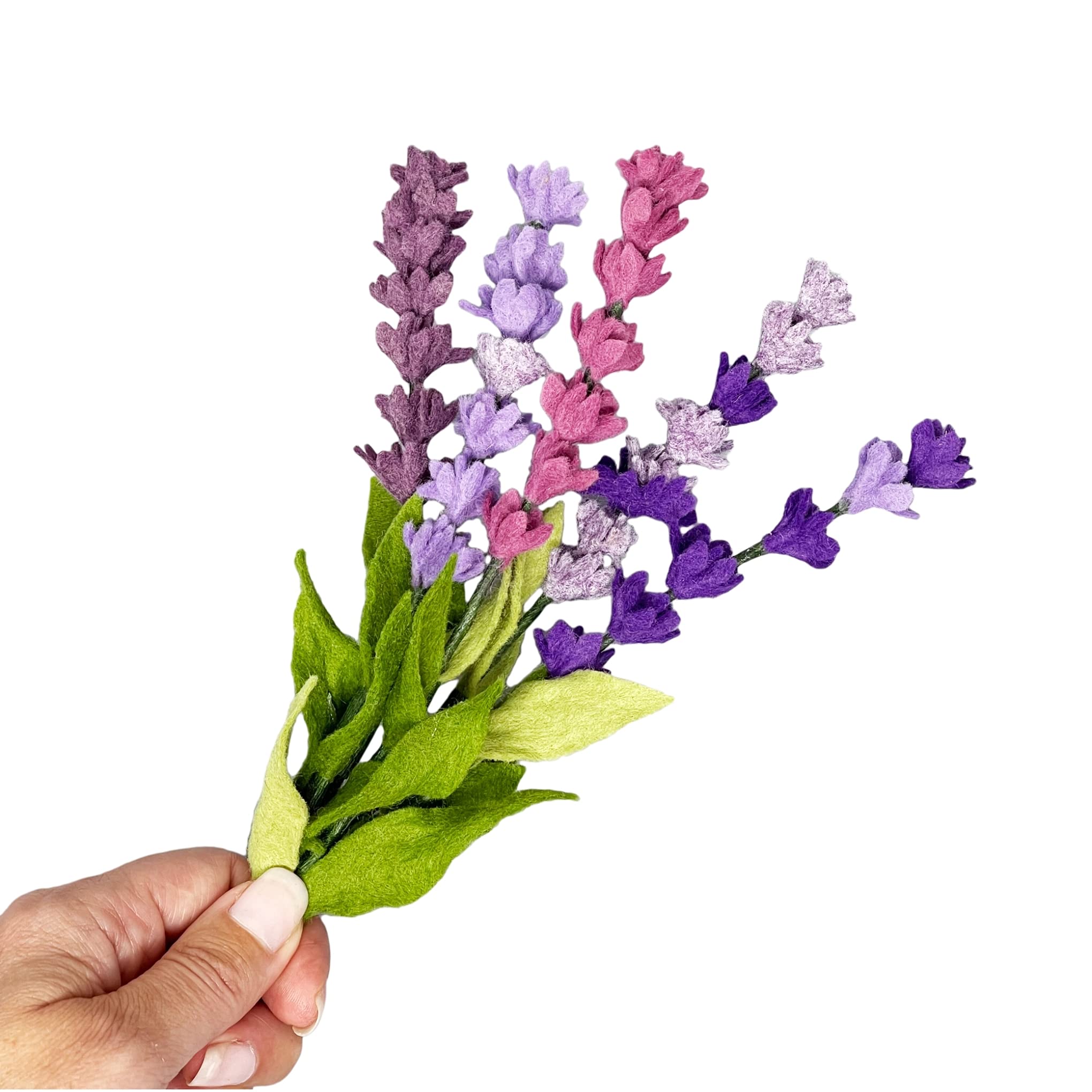 The Crafty Kit Company Felt Lavender Flower Craft Kit for Kids and Adults Including Wool, Stems and Instructions