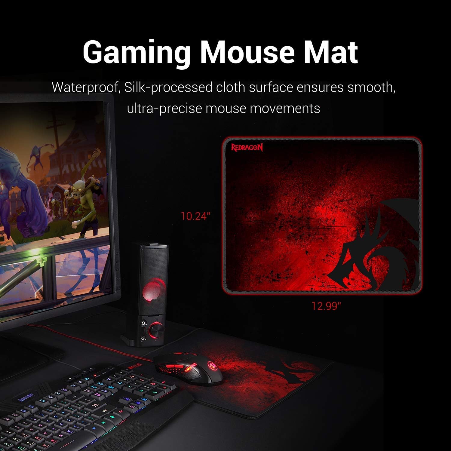Redragon S101 Wired RGB Backlit Gaming Keyboard and Mouse, Gaming Mouse Pad, Gaming Headset Combo All in 1 PC Gamer Bundle for Windows PC – (Black): Computers & Accessories