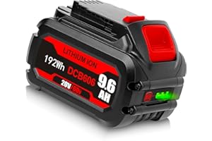 TenHutt 9.6Ah Replace Battery for Dewalt 60V Flexvolt Battery Max for 20V/60v Dewalt Cordless Power Tools DCB606 DCB612 DCB206 DCB204 Li-ion Battery High Capacity【3rd-Version】