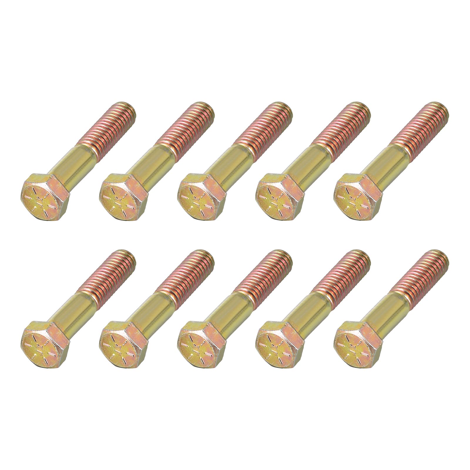 METALLIXITY Hex Bolts (3/8-16x1-3/4") 25Pcs, Carbon Steel Zinc Plated Partial Threaded, Coarse Thread UNC Hex Head Screw Bolt - for Furniture Repair, Yellow — image 1