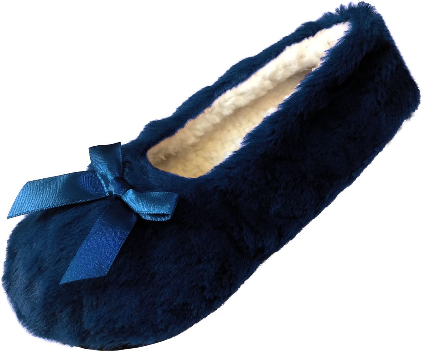 Tootsies Ladies Womens Girls Cut Pile Design Ballerina Style Slippers with Warm Cosy Coral Fleece Lining and Grip Soles