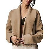 BQDCQB Womens Cropped Cardigan Sweaters Chunky Knit Shawl Collar Sweater Jacket Trendy Fall Winter Cardigans