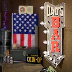 Dad's Bar Double-Sided Marquee Sign With Vintage