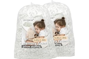 Jecqbor 10lbs Pillow Stuffing for Bed Body Cooling Pillow, Adjustable Cold Shreddred Memory Foam Filling with Polyfill Stuffing Refill for Bean Bag Chair Filler, Stuffed Animal, Couch, Art Crafts