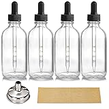 4 Pack 4oz Glass Dropper Bottles with Measured