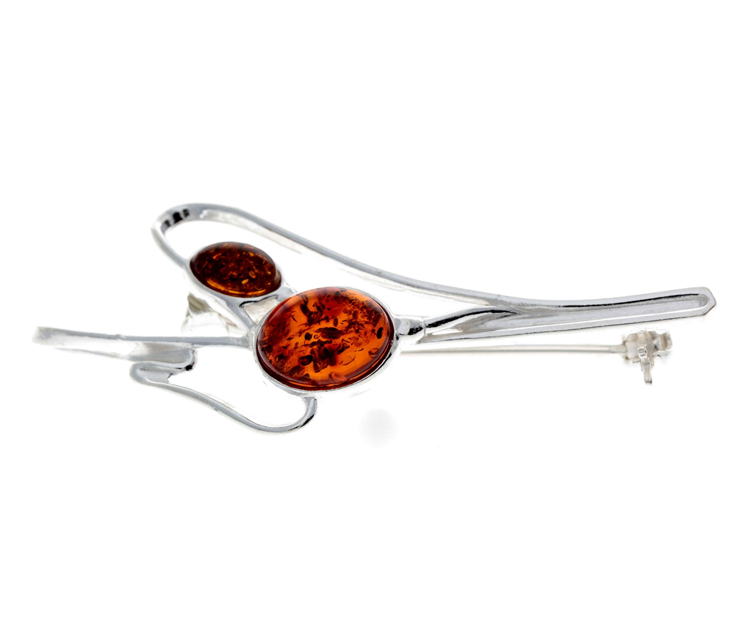925 Sterling Silver & Baltic Amber Jewellery - Brooch 4029