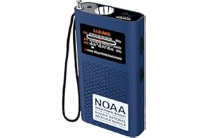 LIJIANI Pocket Weather Alert Radio NOAA/Am/Fm Portable Transistor Powered 1500MAH Battery with Flashlight Emergency SOS Alarm Best Reception New Version with Backlight