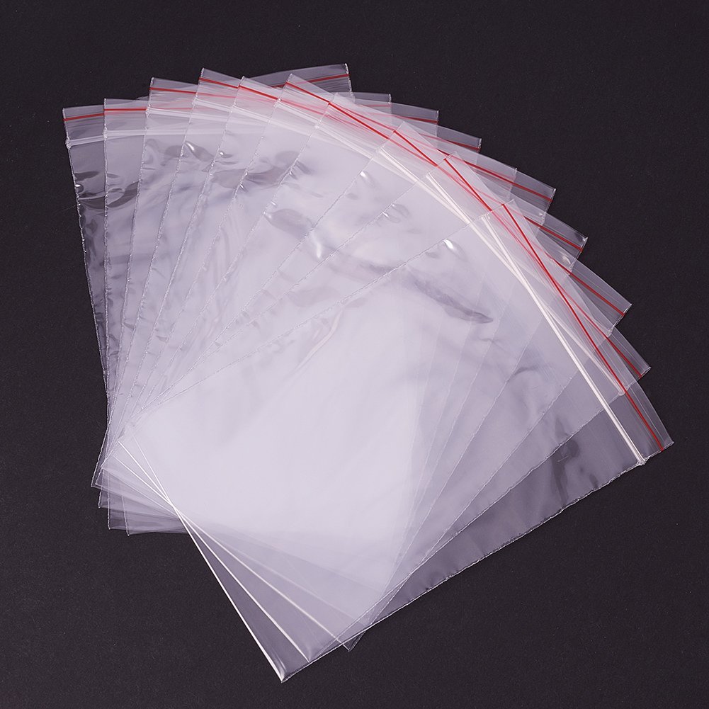 Pandahall – Pack of 500 Clear Plastic Bags with Zip Closure 8 x 12 cm Thickness: 0.04 mm, 8x12cm