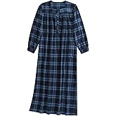 Esenchel Women's Warm Flannel Nightgown Long Cotton Night Gowns