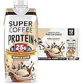 SUPER COFFEE+, Keto Coffee (0g Added Sugar, 150 Calories) [Vanilla] 11 Fl Oz, 18 Pack | Iced Smart Coffee Drinks