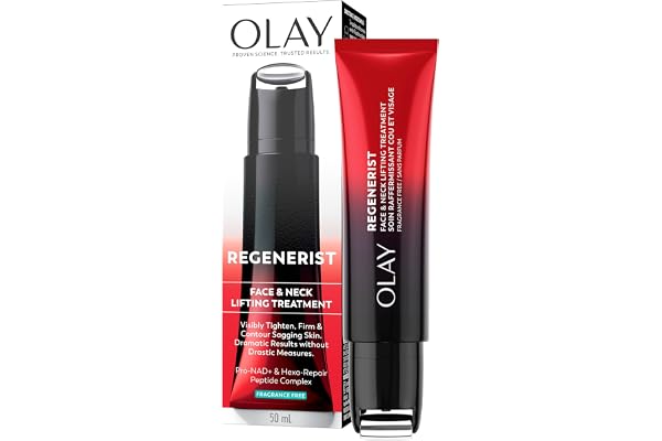 Olay Regenerist Neck and Face Roller, Neck Cream for Tightening and Firming, Anti-Aging Moisturizer for Women, Fragrance-Free