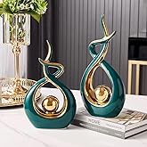 ELEGANTZ Abstract Art Ceramic Statues – Modern Shelf Decorations – Centerpiece Luxury Table Decorations for Living Room, Coffee Table, Office – Elegant Home - Ornaments for Home Decor - 1 Pc