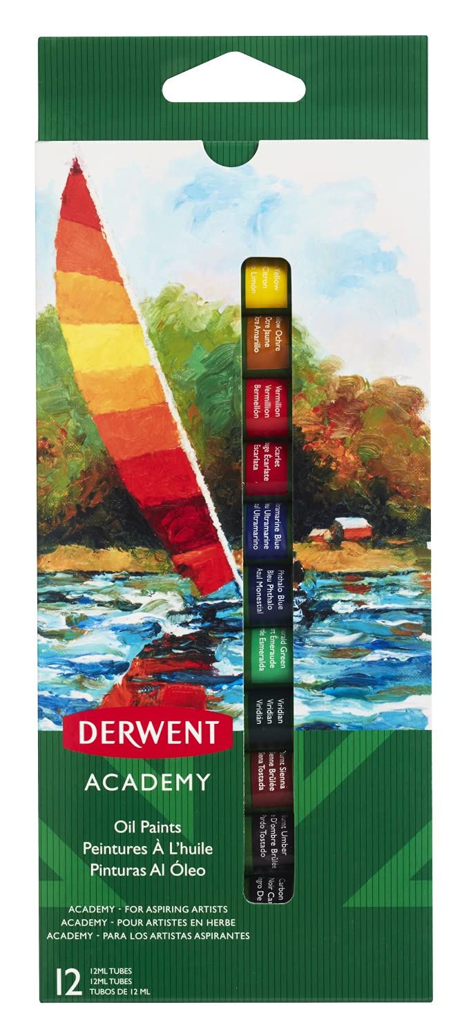 Derwent Academy Oil Paints, 12 ml, Set of 12, 2302406