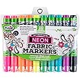 Tulip Permanent Fabric Brush Tip Markers, Neon, Set of 10