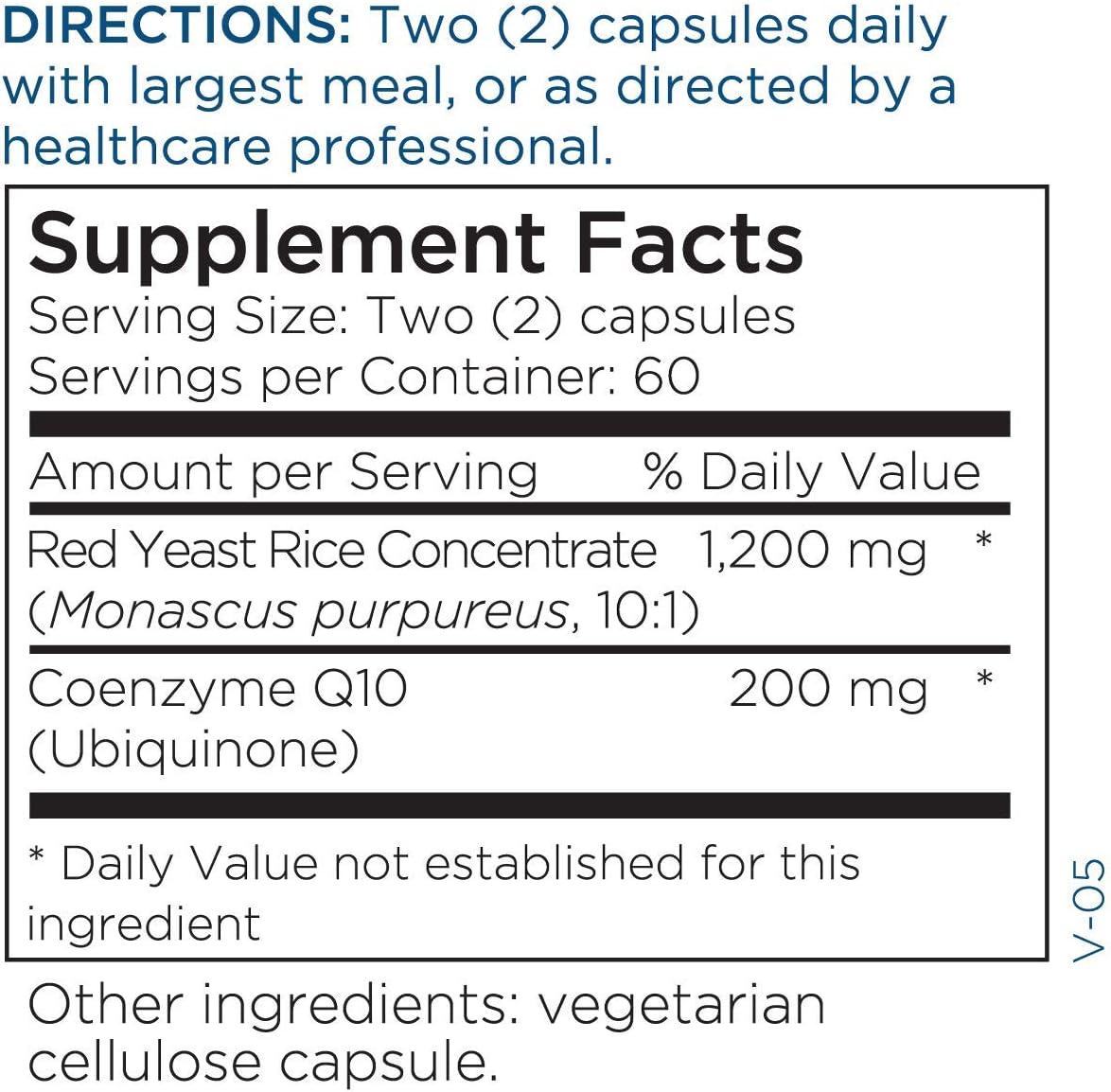 Metabolic Maintenance Red Yeast Rice with CoQ10-1200mg RYR + 200mg Coenzyme Q10 Supplement - Heart + Cardiovascular Support (120 Capsules): Health & Personal Care