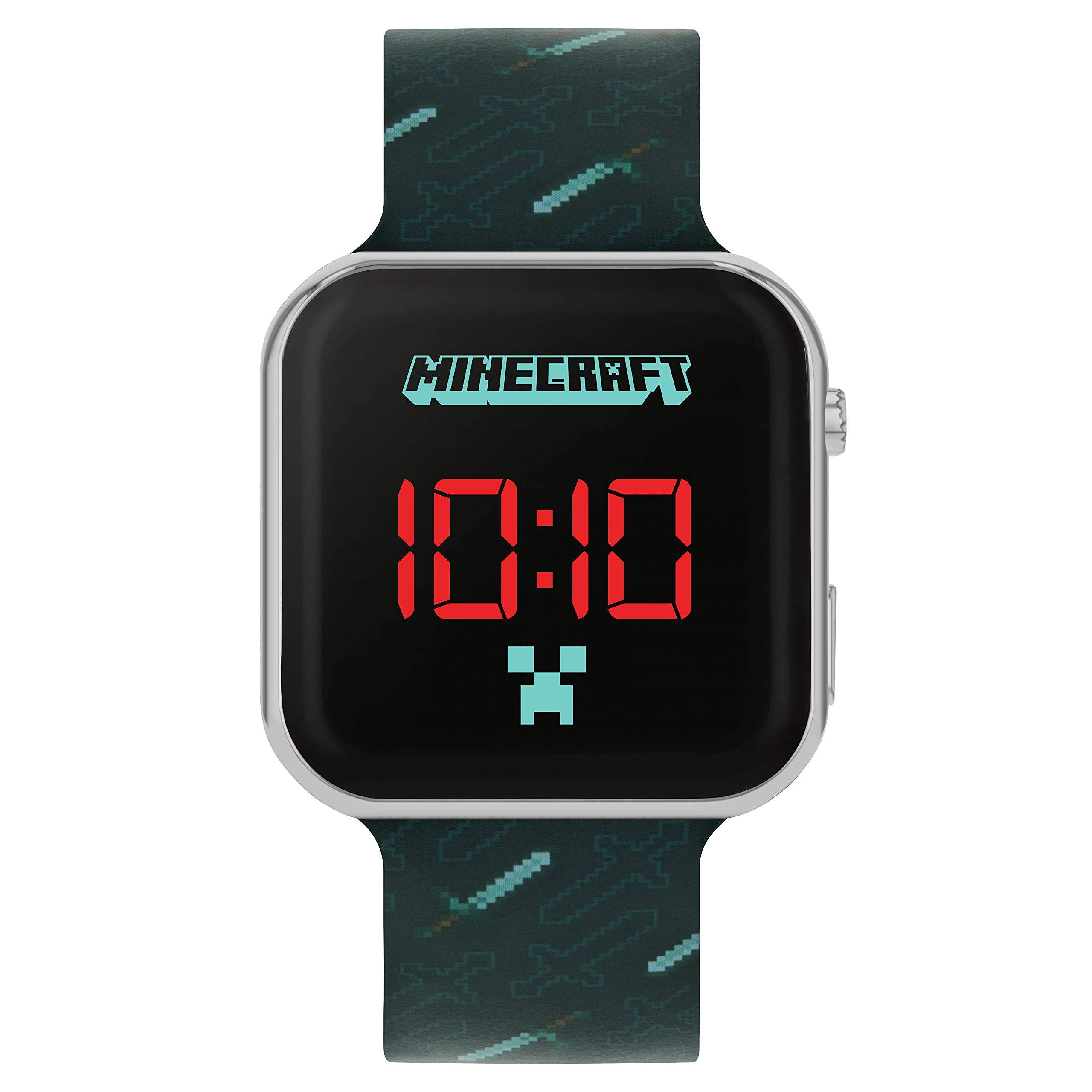 Minecraft Kids Black Strap LED Watch MIN4097