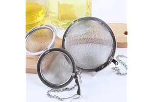 304 Round Tea Infuser Mesh Strainer with Chain for Coffee Cooking Kitchen Tool