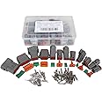 IEUYO Deutsch DT Series Connector Waterproof Electrical Wire Connector Housing Kit 2/3/4/6/8/12 Pin Sealed Male and Female Auto Vehicle Wire Connector Plug 16-22 AWG,Gray (126Pcs/9Sets)