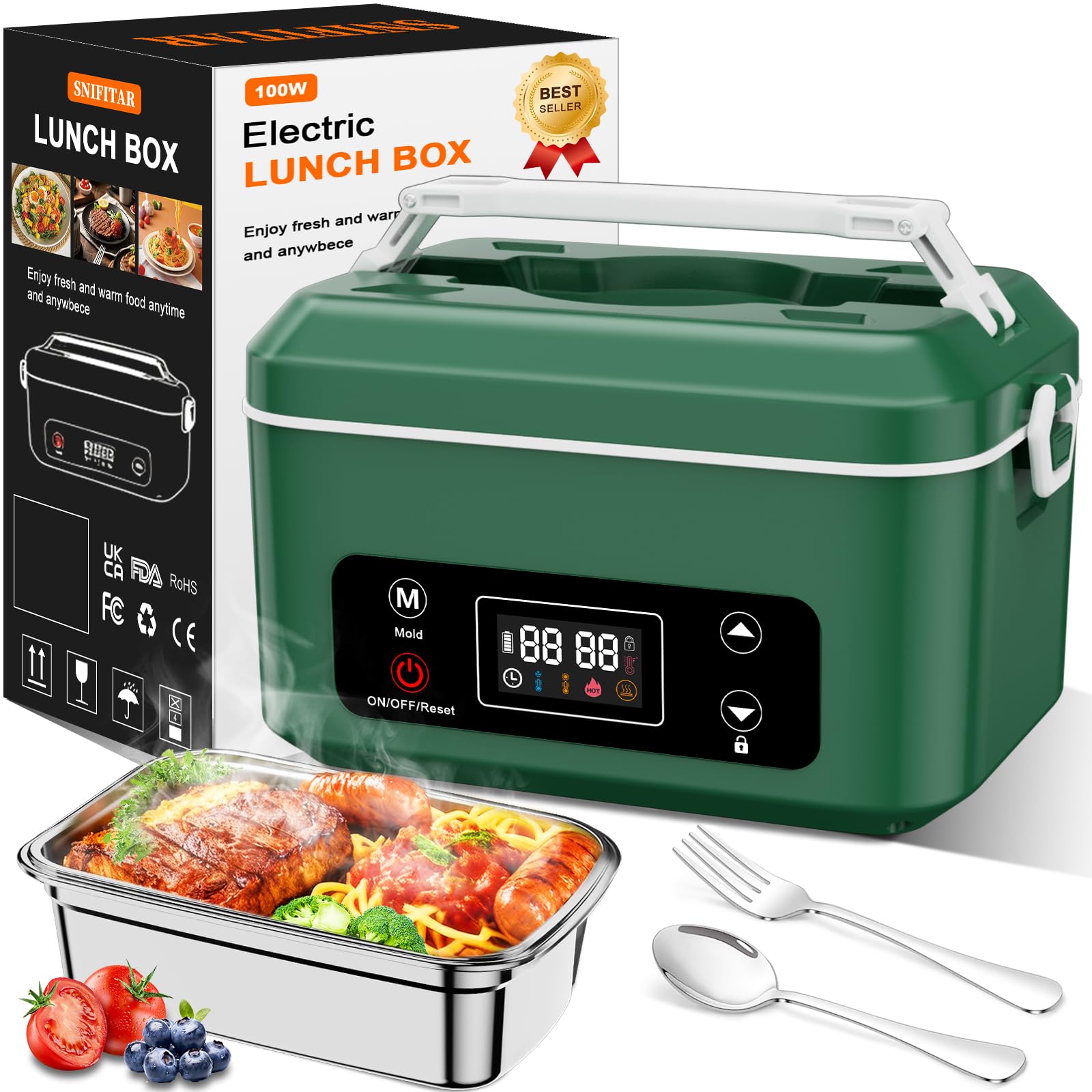 Photo 1 of SNIFITAR Cordless Electric Heated Lunch Box,Pro 24000mah Heated Lunch Box,Battery Powered, 1.2L Portable Food Heater-3D-5 Side Heating-Intelligent Temperature Control,Suitable For Trucks,Offices
