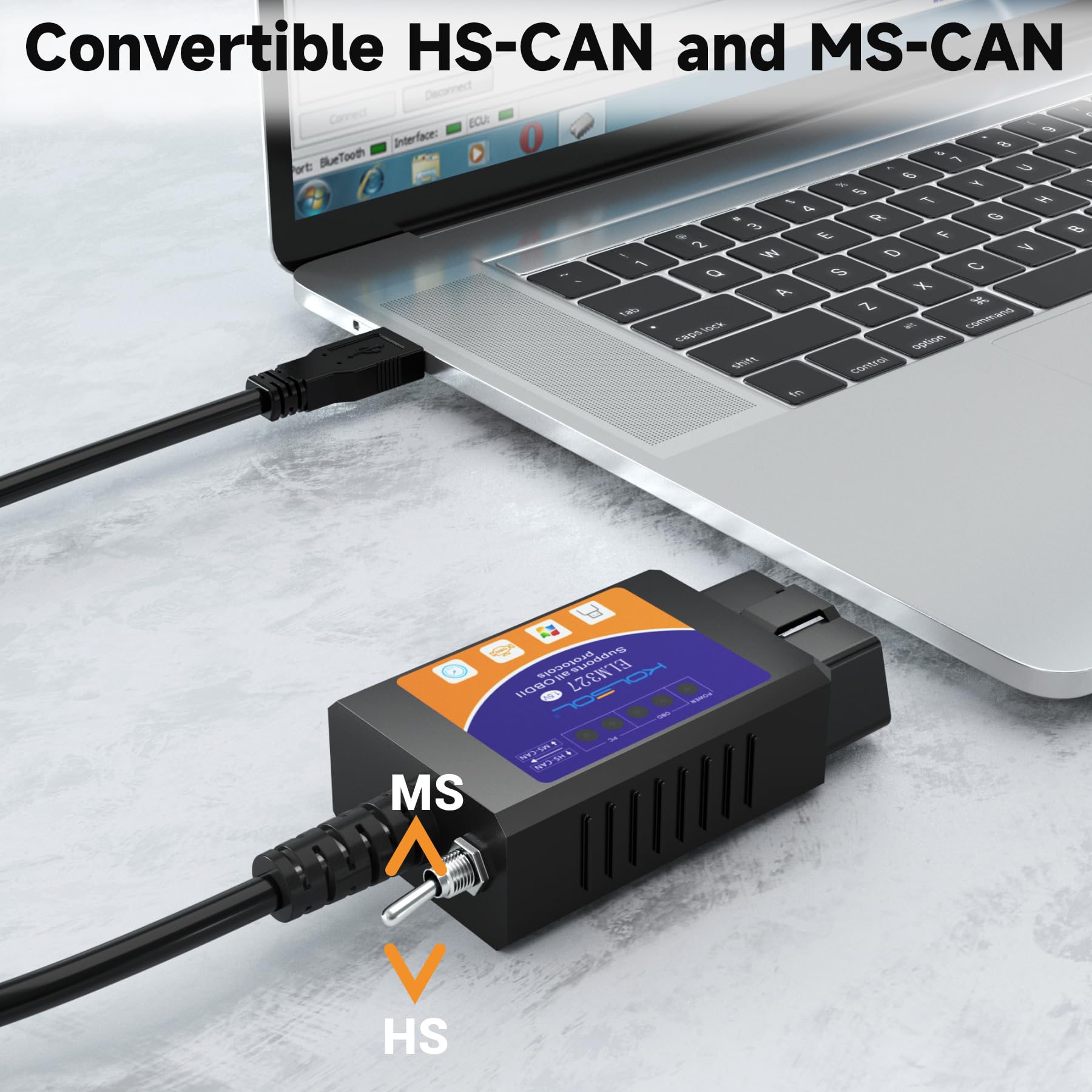 Mua ELM327 OBD2 USB V1.5 Adapter with MS-CAN/HS-CAN Switch, Test Tool ...