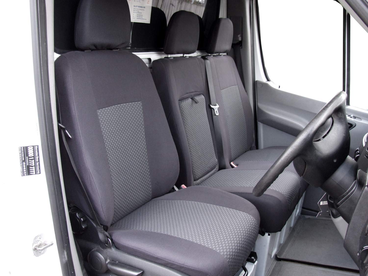 DKMOTO DK72P3 Tailored Van Seat Covers for Mercedes Sprinter 2006 - on , Volkswagen Crafter - with fold down table