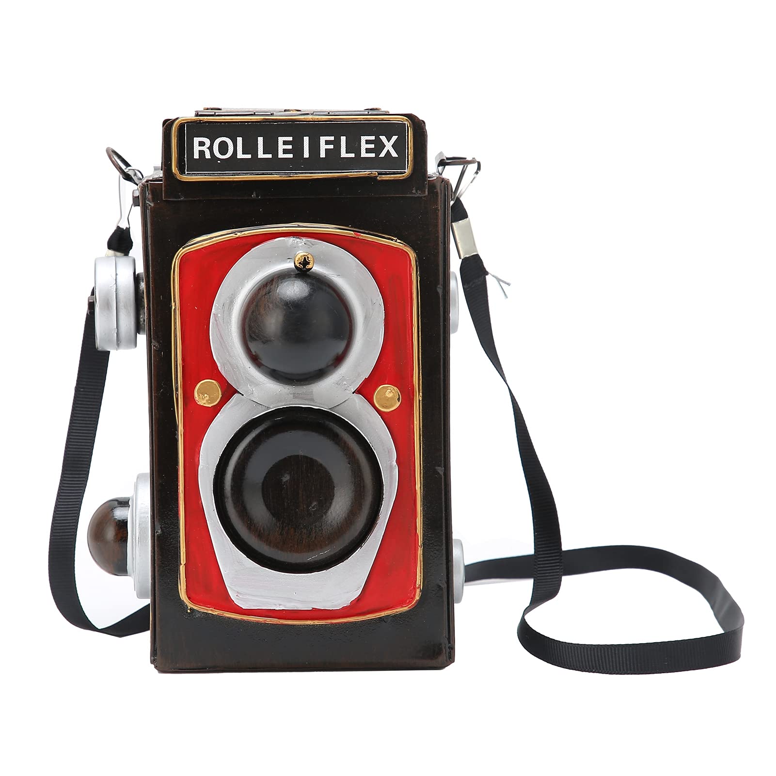 Photo 1 of Retro Vintage Camera Decor 6.9x4.7x4.1in/17.5x12x10.4cm, Antique Wrought Iron Storage Box for Home Office, Tabletop Display, Photo Props, Gift for Photography Lovers