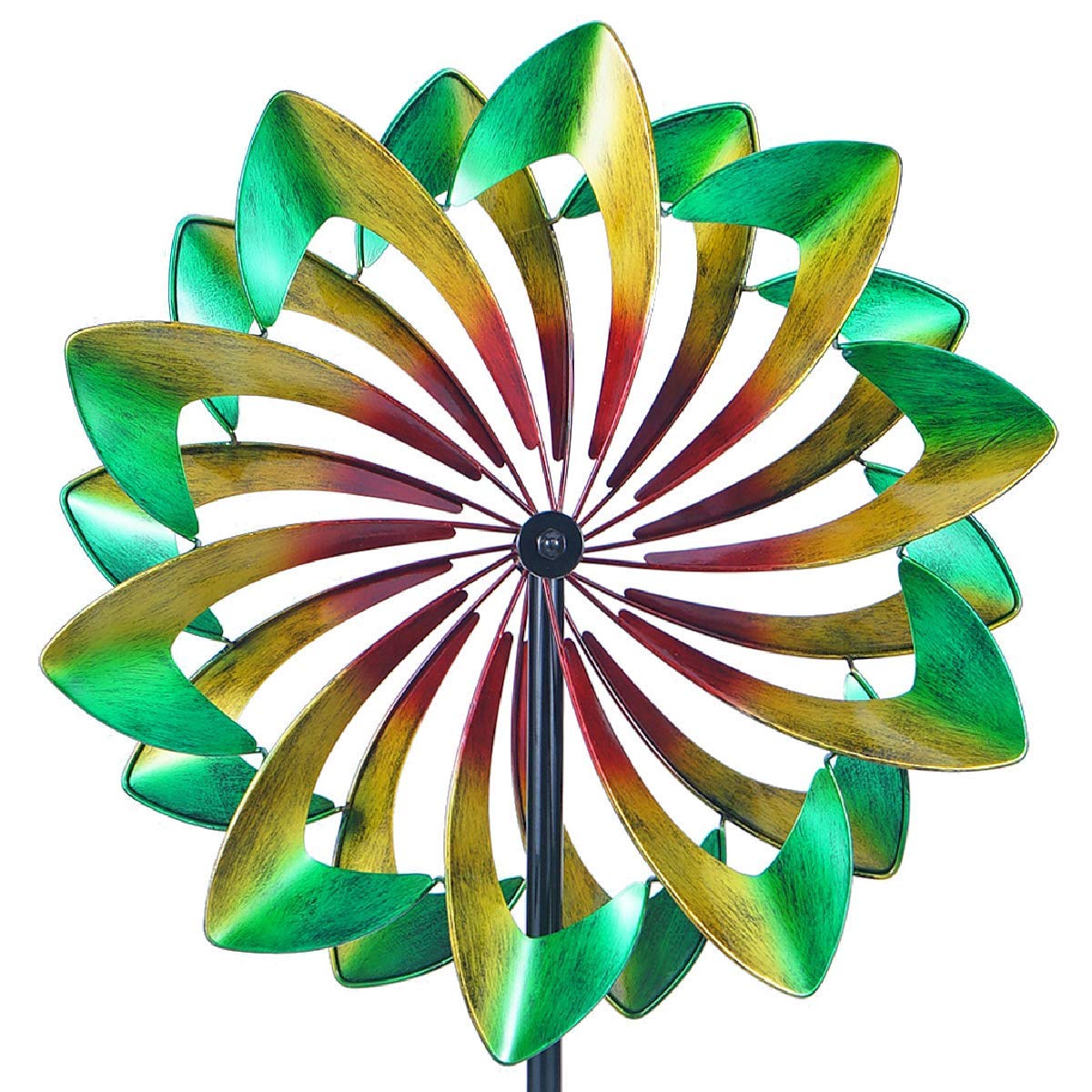 hourflik Kinetic Wind Spinner with Stable Stake Metal Garden Spinner with Reflective Painting Unique Lawn Ornament Wind Mill for Outdoor Yard Lawn Garden Decorations