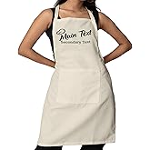 PuffinCraft Custom Name Embroidered Apron, Personalized Chef Cooking Apron For Men and Women Youth Toddler, Kitchen Apron