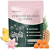 4 BIRDIES GOLF Premium Feminine Balance Gummies for Women's Health, Hawaiian Pineapple Gummies for Women Vaginal Probiotic & pH Balance Support - Vegan - Healthy Odor - Gluten-Free - 60 Count