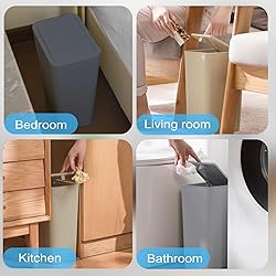 RTWDKFQ 3 Pack Bathroom Small Trash Can with