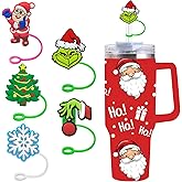 Straw Cover Cap for Stanley Cup,Christmas Straw Topper is Suitable for 30oz & 40oz Tumbler with Handle,Reusable 10mm/0.4in Covers,Dust-Proof Straw Tip Covers for Christmas Gifts (5pcs)