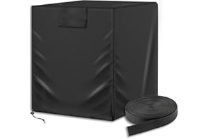 AOZZY Air Conditioner Cover for Outside Units with Windproof Straps & Reinforced Buckles 420D Heavy Duty Square ac Covers Outdoor Protects HVAC Condenser From Winter Rain Snow Ice Dust Up to 36x36x39 inches
