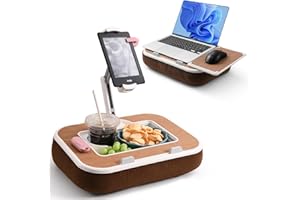 Tablet Pillow Stand with Snack Bowl and Writing Board, 360° Rotating Phone Holder for 4.7-13" Phone Kindle Tablet, Pillow Kin