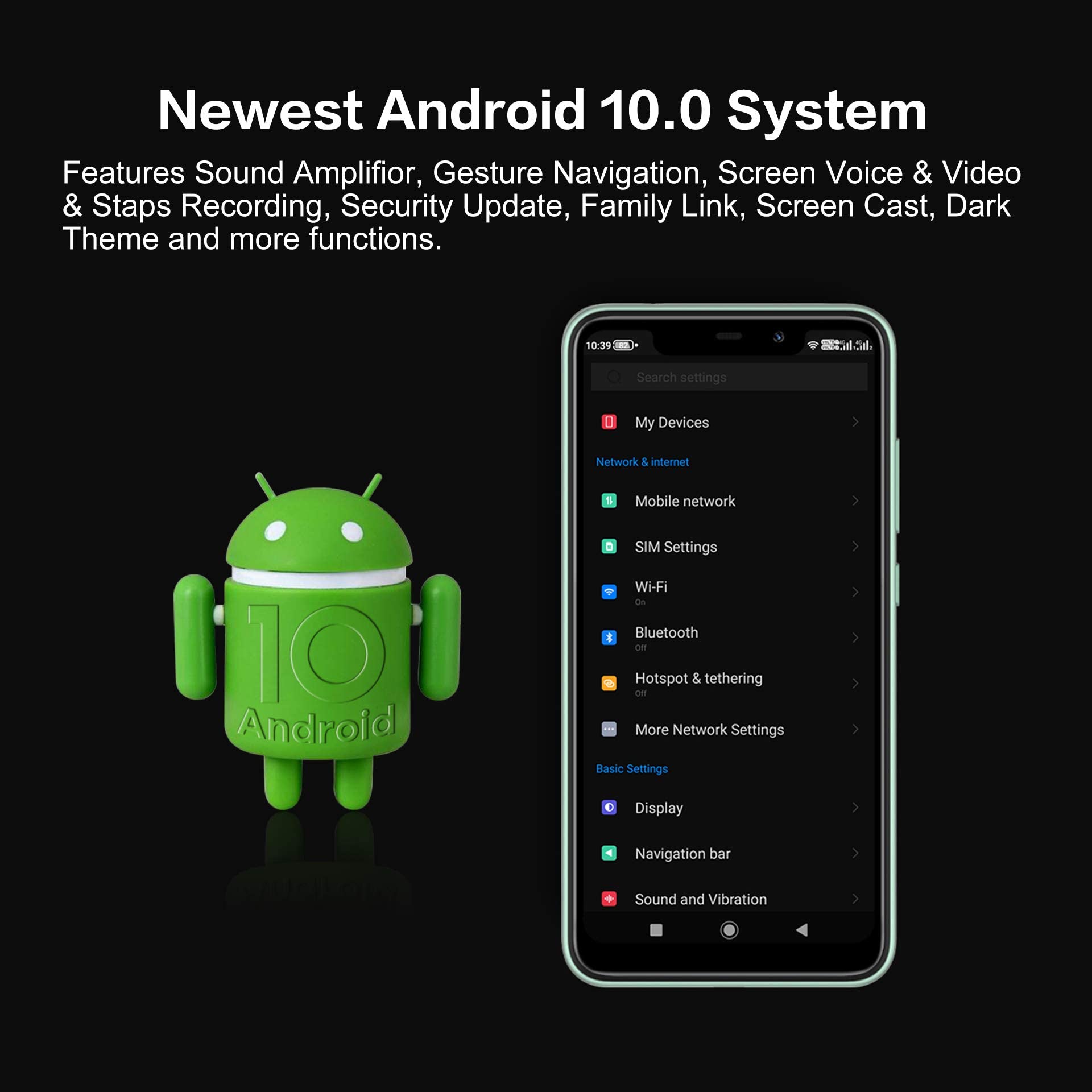 OUKITEL C22 Unlocked Cell Phones (2021 New) 128GB/4GB Android 10 Unlocked Smartphones with 256GB Expandable 5.86'' 4000mAh Face ID + Fingerprint GSM 4G LTE Dual Sim International Version