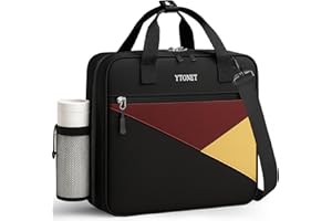 Ytonet Zipper Binder Bag, 2 Inch 3 Ring Binder with Zipper Fit 14 Inch Laptop, 500 Sheets Capacity Zippered Binders with Shoulder Strap & Removable O-Ring Pad for Middle School Student, Black