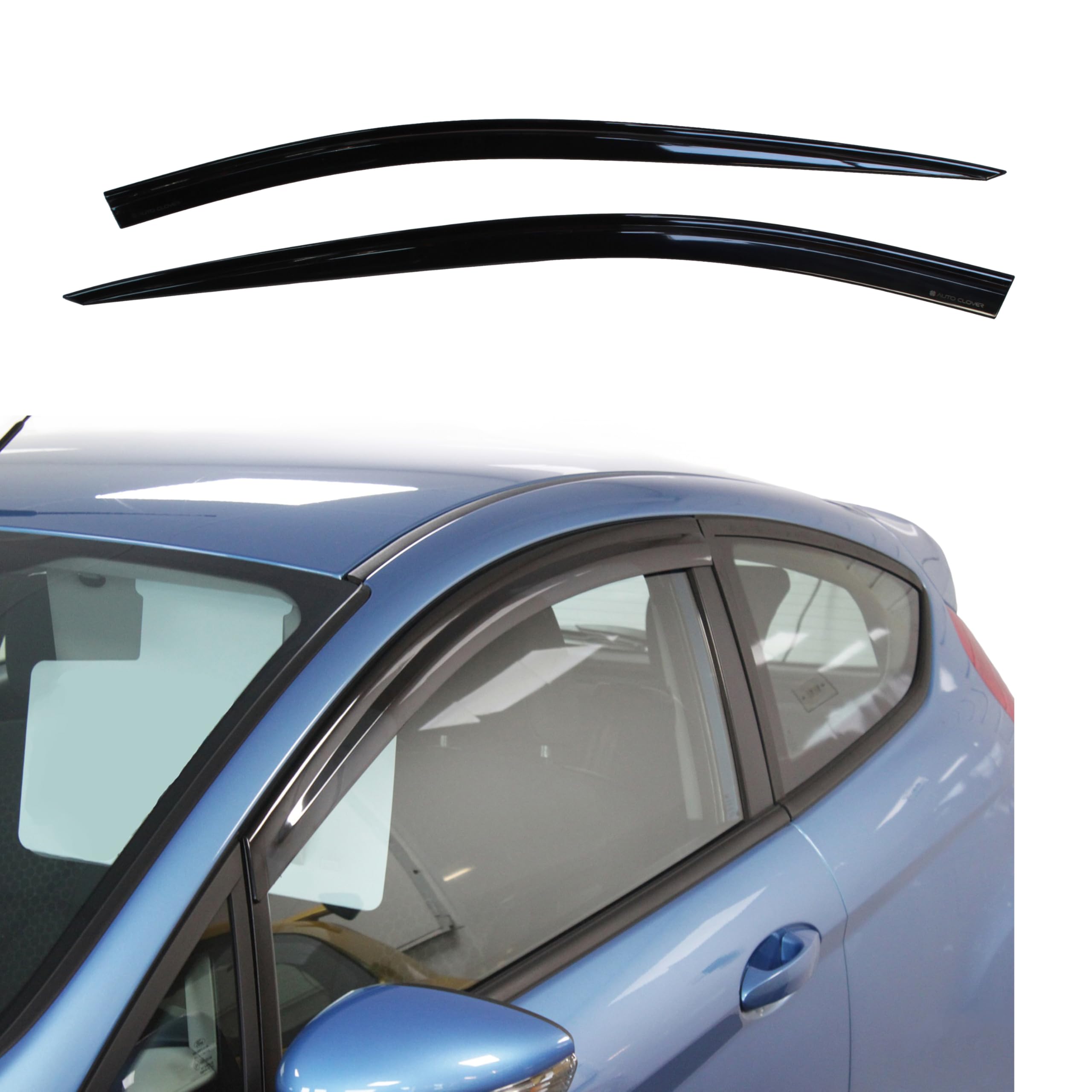 AUTO CLOVER Wind Deflectors Set for Ford Fiesta MK7 2009-2017 3 Door Hatchback or ST