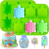 Rismise Sea Turtle Silicone Mold 2Pcs 3D Turtle Candy Fondant Mold | Tortoise Chocolate Making Mould Tortoise resin molds for Chocolate Candy Ice Cube Cake Cupcake Candle Resin Craft Mould