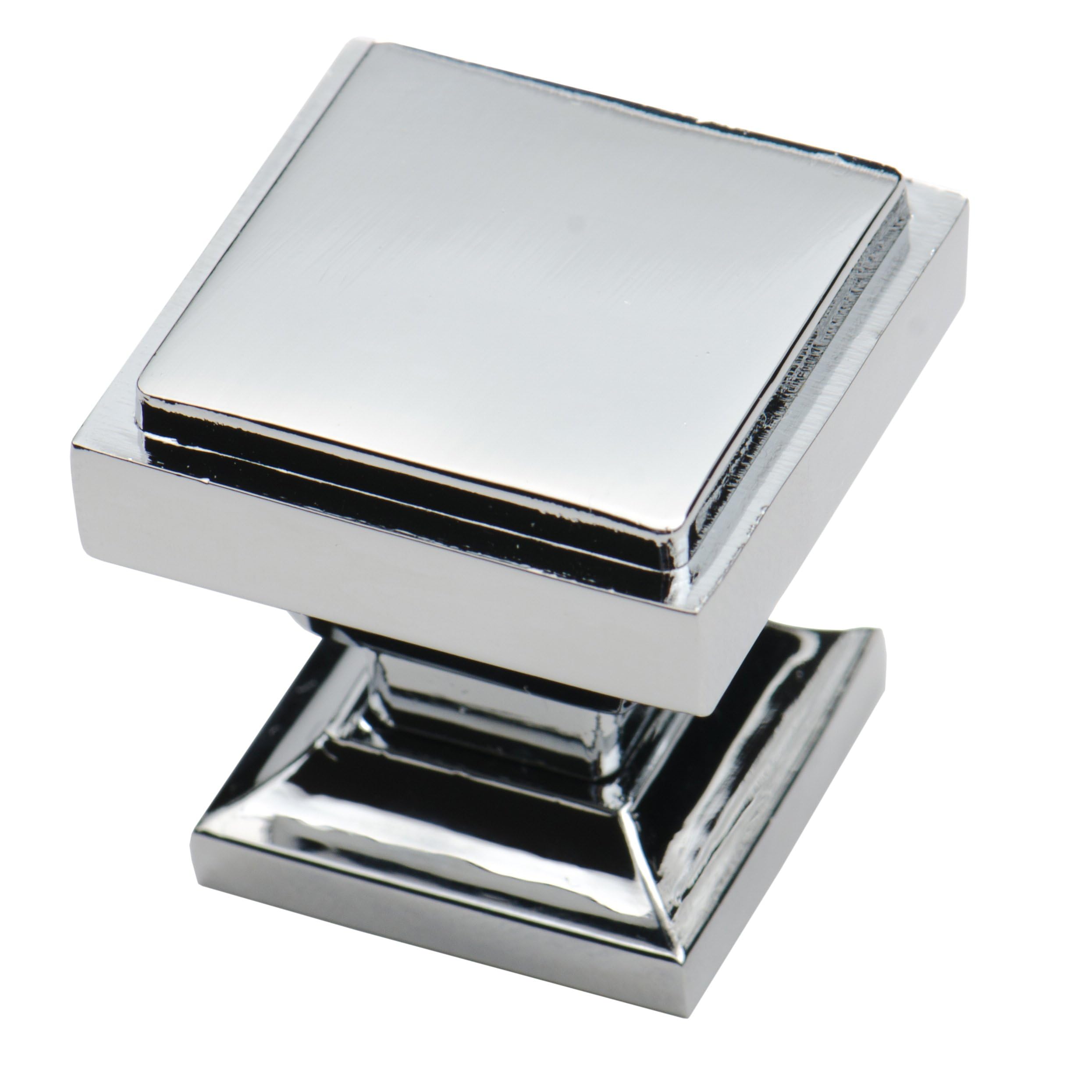 Photo 1 of Southern Hills Polished Chrome Square Cabinet Knobs - Pack of 10 - Bathroom Vanity Knobs, Modern Dresser Knob, Kitchen Pulls, Chrome Cabinet Hardware, Cupboard Drawer Knobs