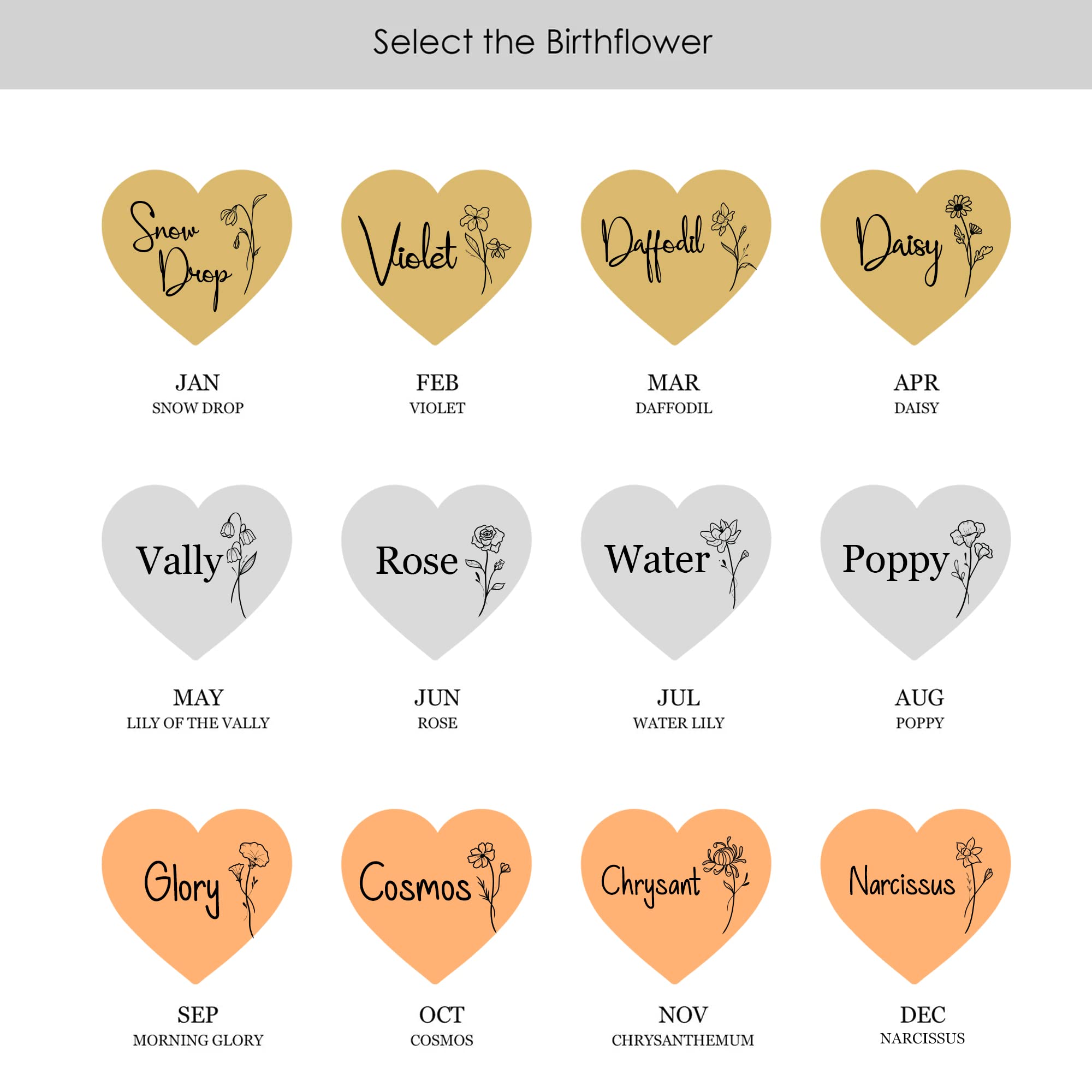 Twenty&Sixty Personalized Heart Locket Necklace for Women, Girl, Kids, Holds Pictures, Birth Flower Personalized & Engraved Picture Locket Necklace Gold/Silver/RoseGold