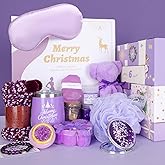 Pechfun Advent Calendar 2025-12 Days of Christmas Advent Calendars for Women, Lavender Spa Gift Baskets Set with Coffee Mugs, Scented Candle, Soap, Bath Salt - Christmas Gifts for Adults, Teen Girls
