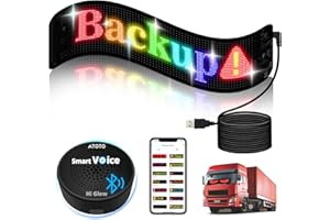 Programmable LED Sign with AI-Voice Control, 19.4''x 4.3'' Flexible USB 5V LED Car Signs Bluetooth App Control Custom Text Pa